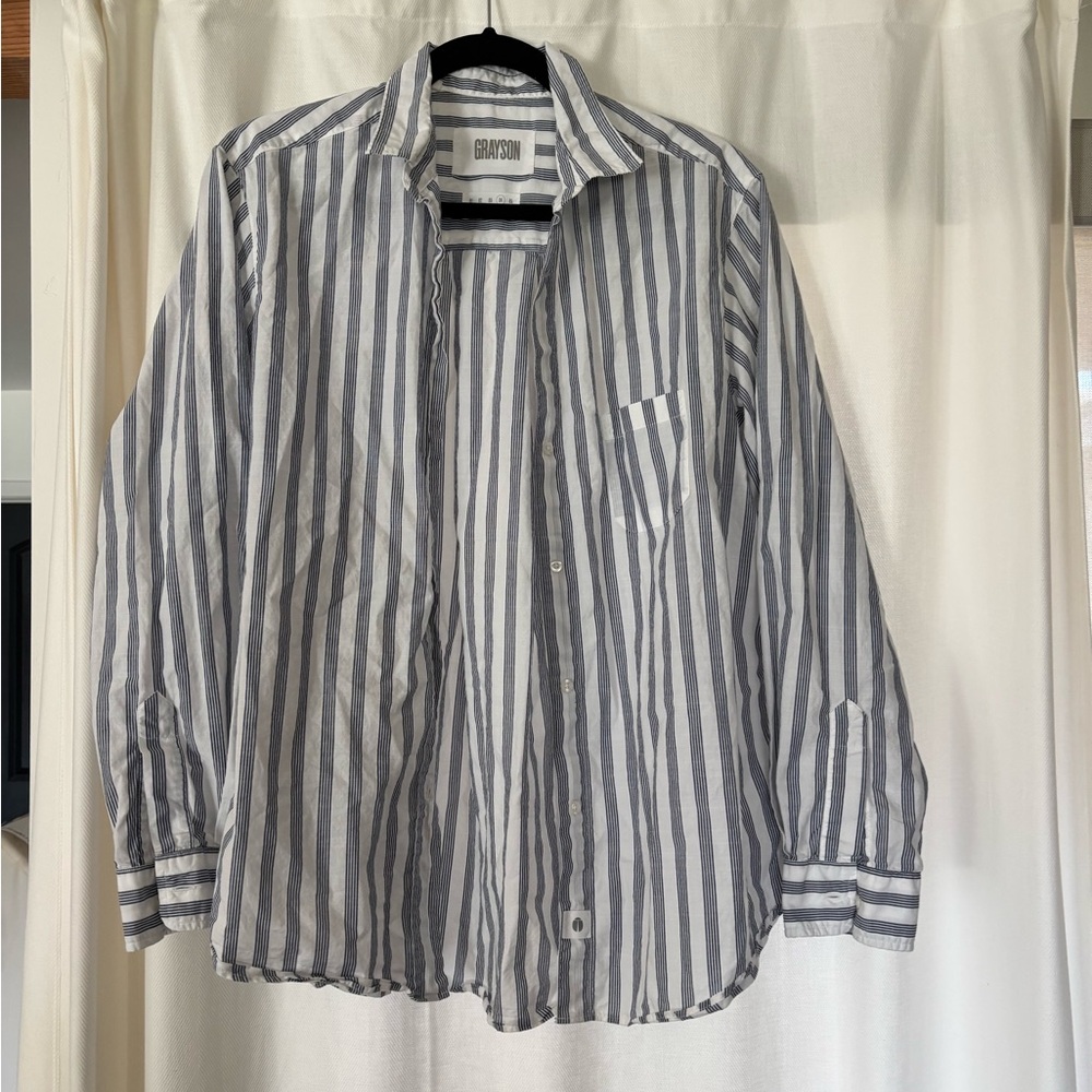 Women’s Striped Gray Shirt from Anthropologie